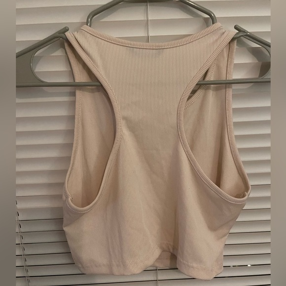 Cream colored tank/crop top. Shein size M. Worn 1-2 times - Picture 3 of 3